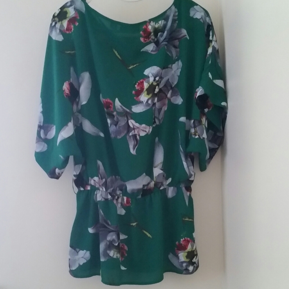 5th Avenue blouse short sleeve tie waist - Picture 1 of 1